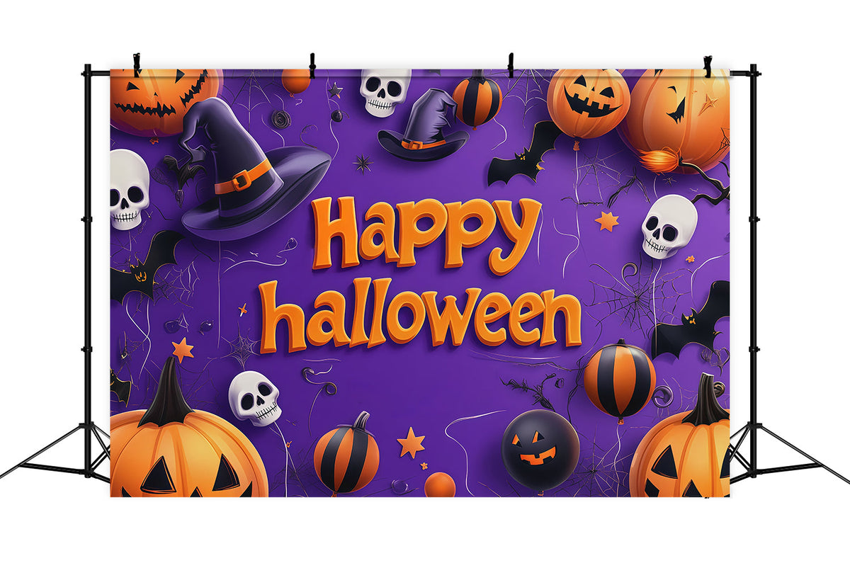 Idées De Décors D'Halloween À Faire Soi-Même Citrouille CrâneBallons Décor Violet Pour Une Fête D'Halloween RR67-143