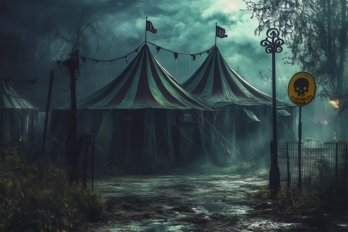Décor De Cirque Effrayant Terrain Abandonné Et Brumeux Décor Du Magicien D'Oz RR67-164