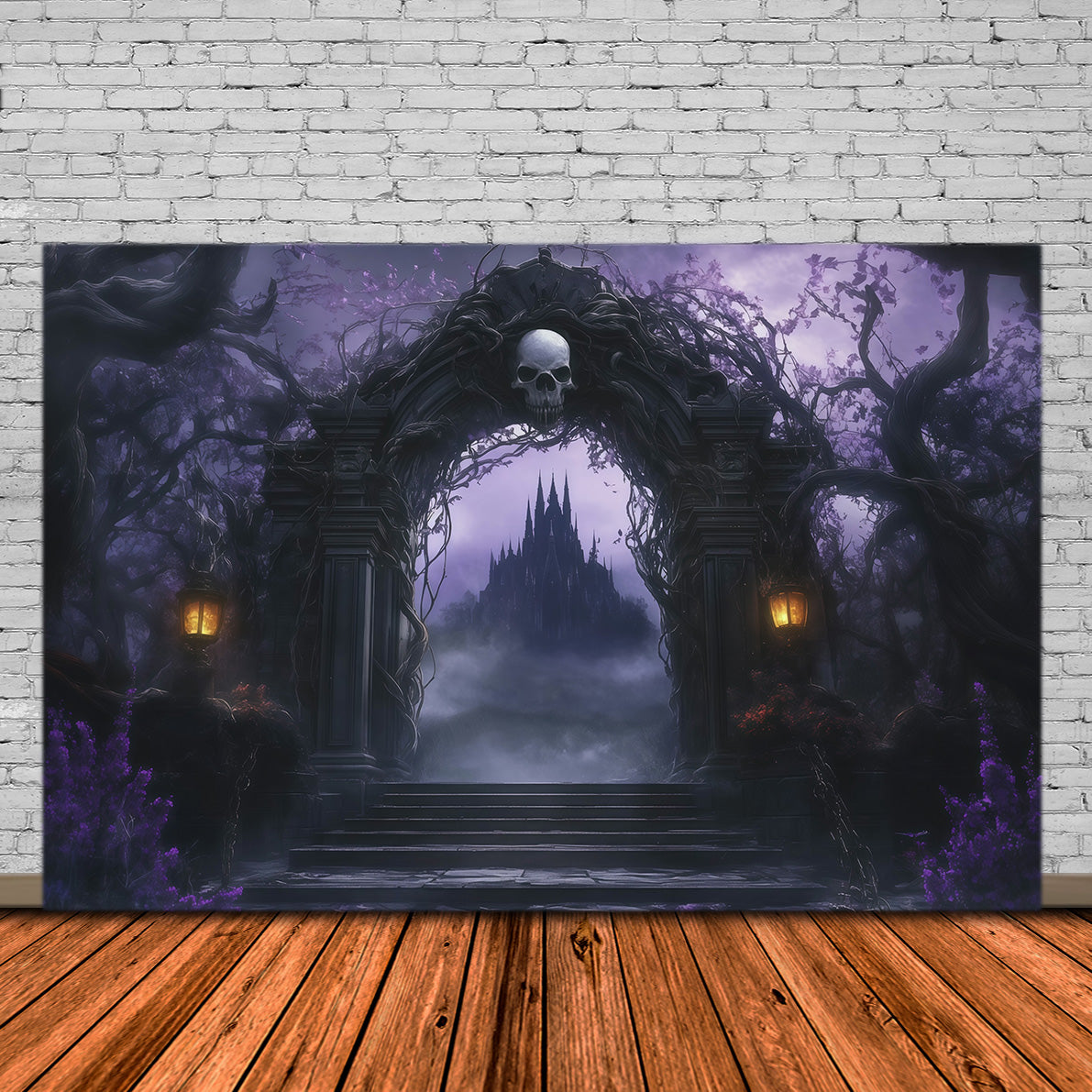 Décor De Château GothiqueArche En Forme De Crâne Chemin De Château Décor D'Automne Pour Halloween RR67-181