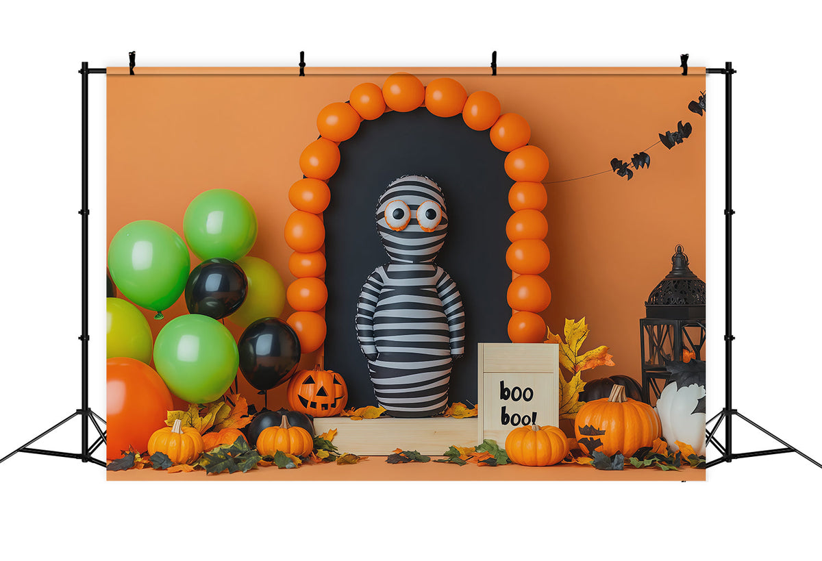 Idées De Décors De Ballons Pour Halloween Arche De Momie RayéeDécors En Carton Pour Halloween RR67-182