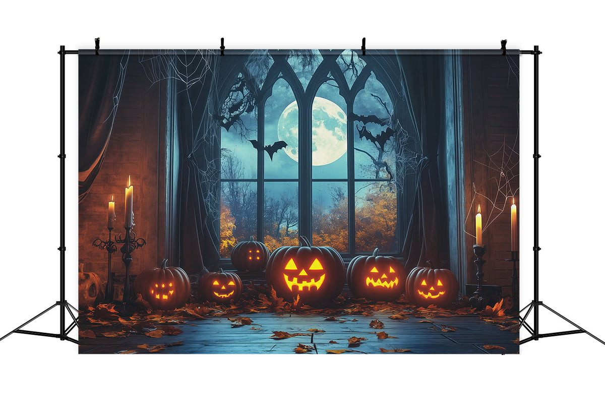 Décor D'Halloween Pour Fenêtre Style Gothique Citrouille Au Clair De Lune Arche D'Halloween RR67-195