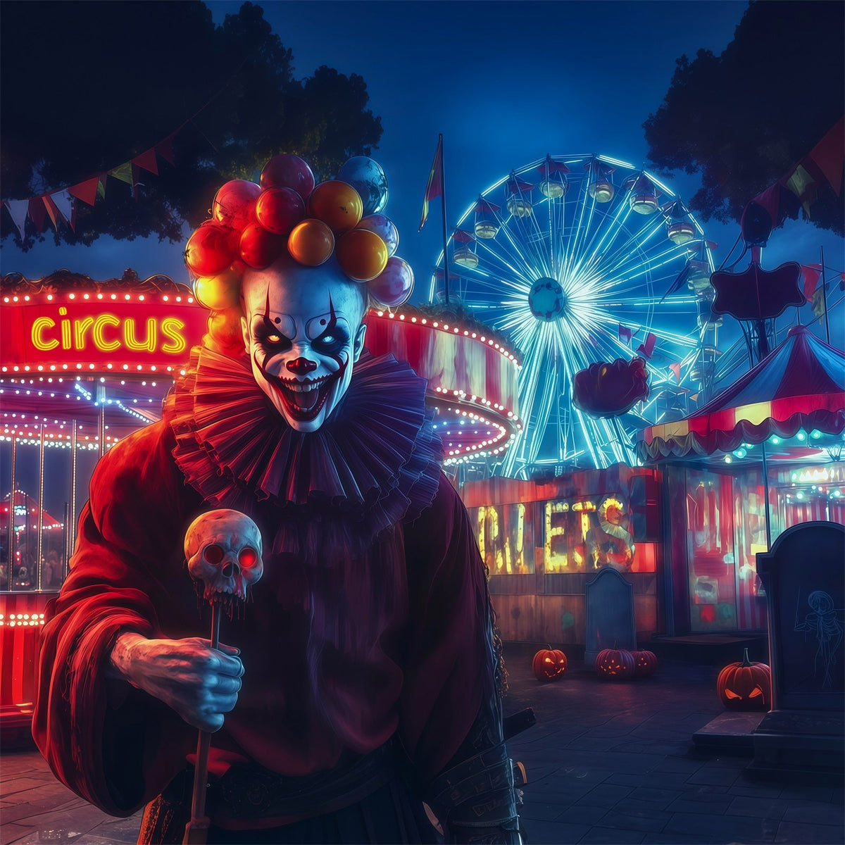 Décor De Carnaval D'Halloween Clown Tueur Soirée Carnaval Décor D'Halloween À Faire Soi-Même RR67-40