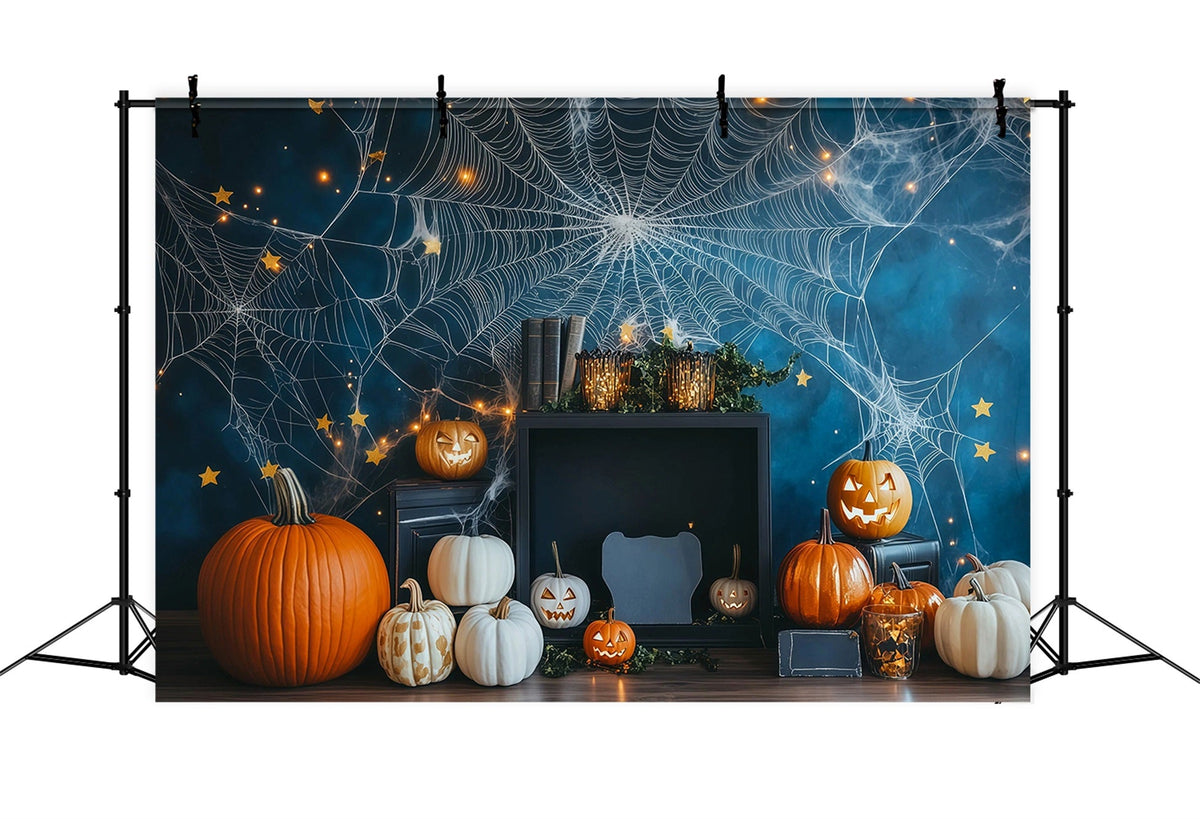 Décor De Toile D'Araignée Citrouille Et Étoile Pour Photomaton D'Halloween À Faire Soi-Même RR67-41