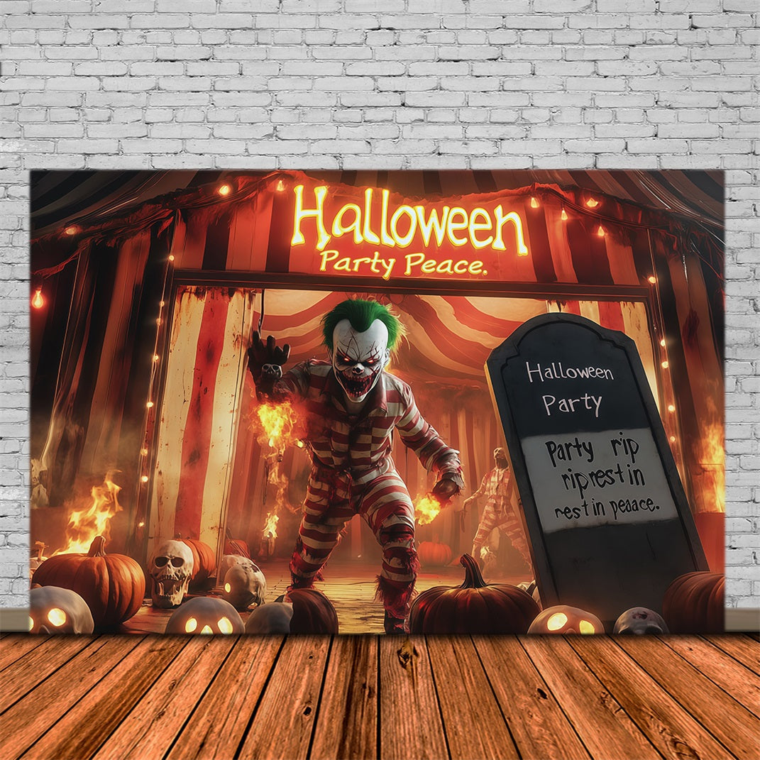 Décor De Fête D'Halloween Entrée De Cirque Hanté Avec Clowns RR67-60