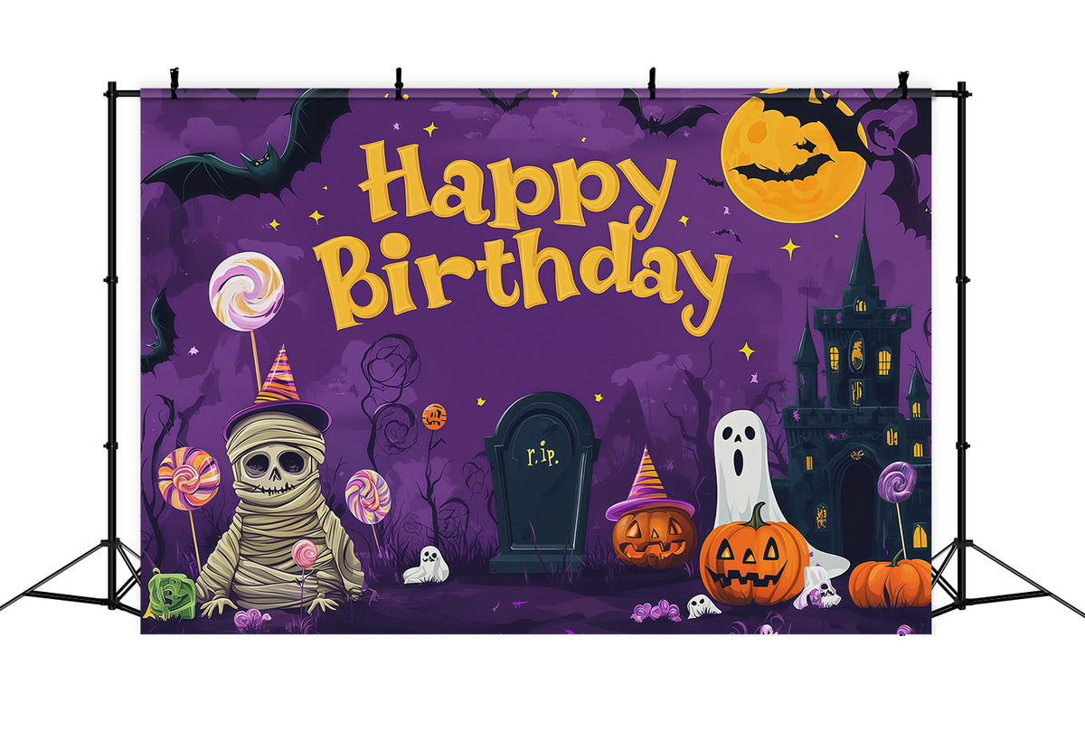 Décors Photo D'Halloween Momie Fantôme Château Hanté Décor D'Anniversaire D'Halloween RR67-76