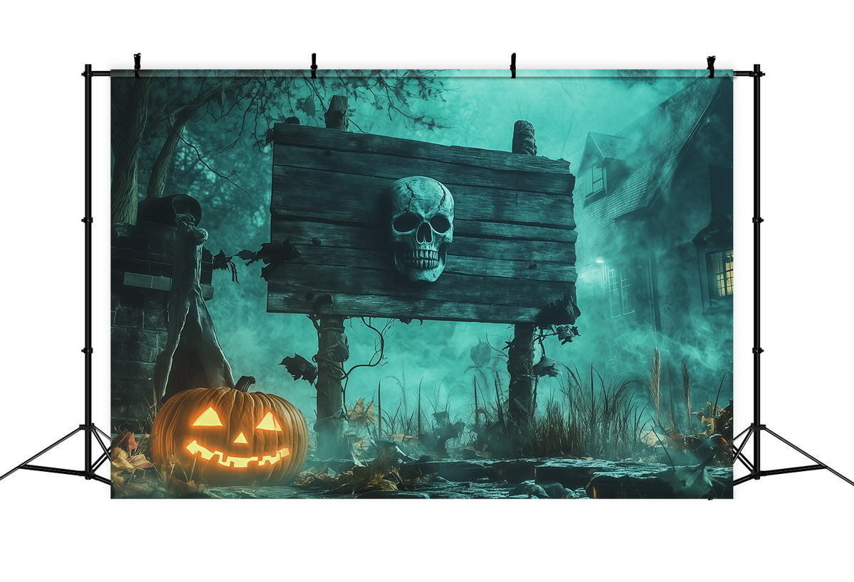 Idées De Décors Effrayants Pour Halloween Crâne Citrouille BrouillardD écor Pour Séance Photo D'Halloween RR67-78