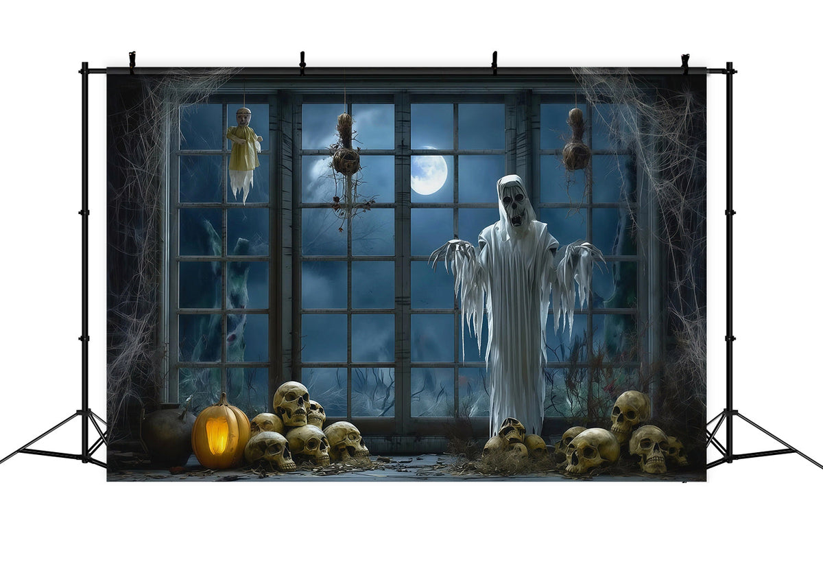 Décor Photographique D'Halloween Fantôme Crâne Et Fenêtre Décoration Effrayante RR67-92