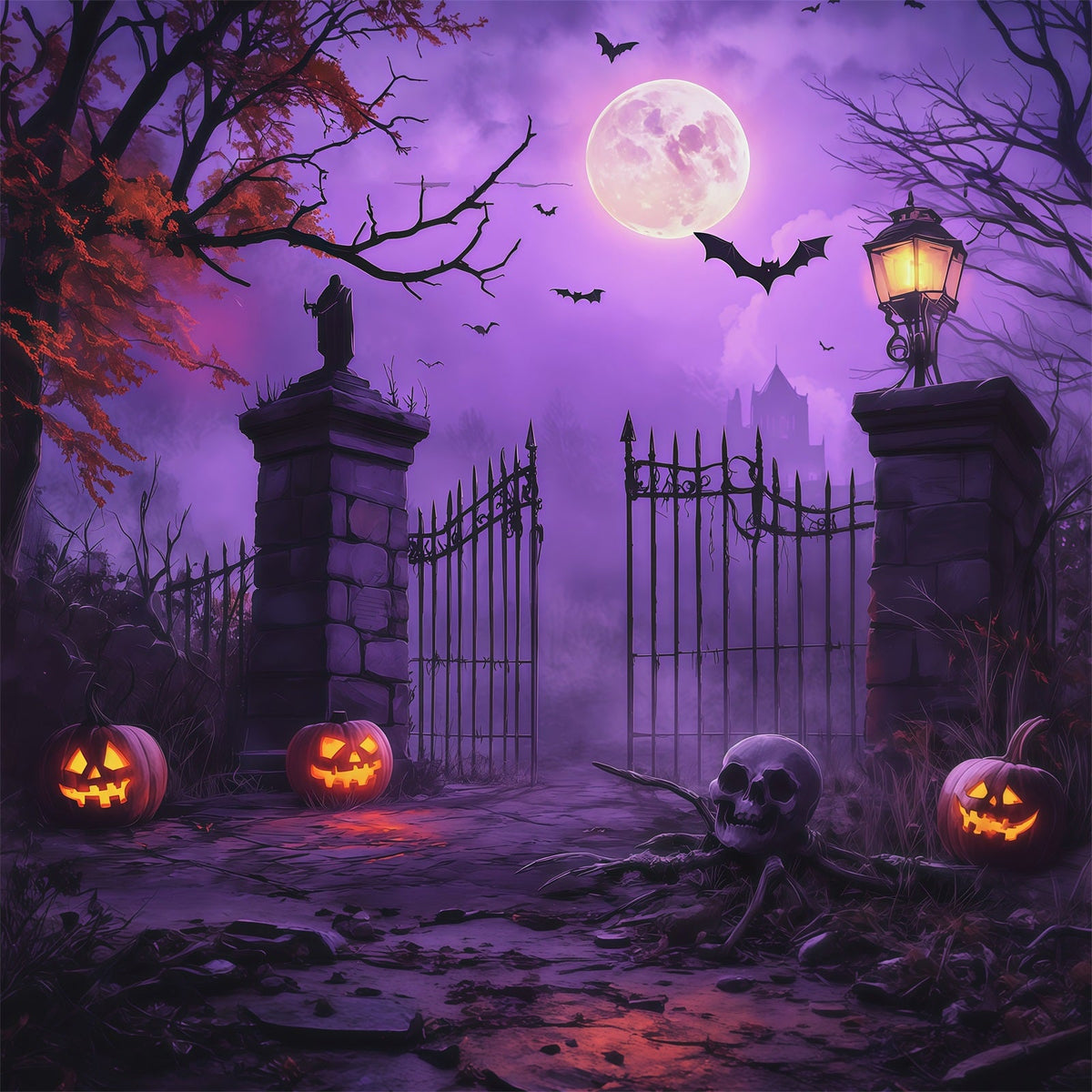 Idées De Décors D'Halloween À Faire Soi-Même Porte De Citrouilles De Cimetière RR67-94