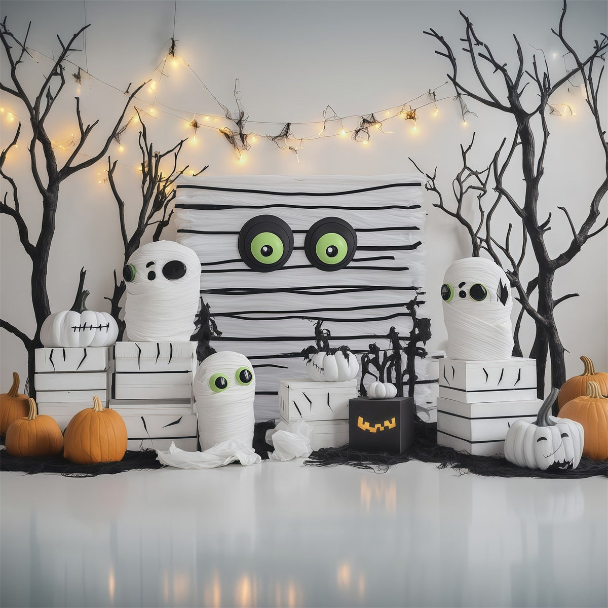 Décor D'Halloween Simple Citrouille Momie MignonneDécor De Fête Extra Large RR67-98