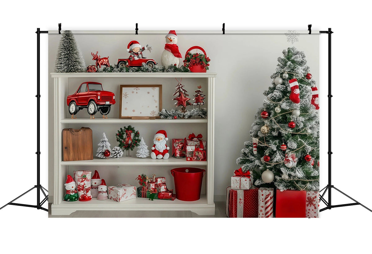 Fond De Décor De Noël Présentoir De Sapin De Noël Festif Toiles De Fond En Mousseline De Noël RR68-97