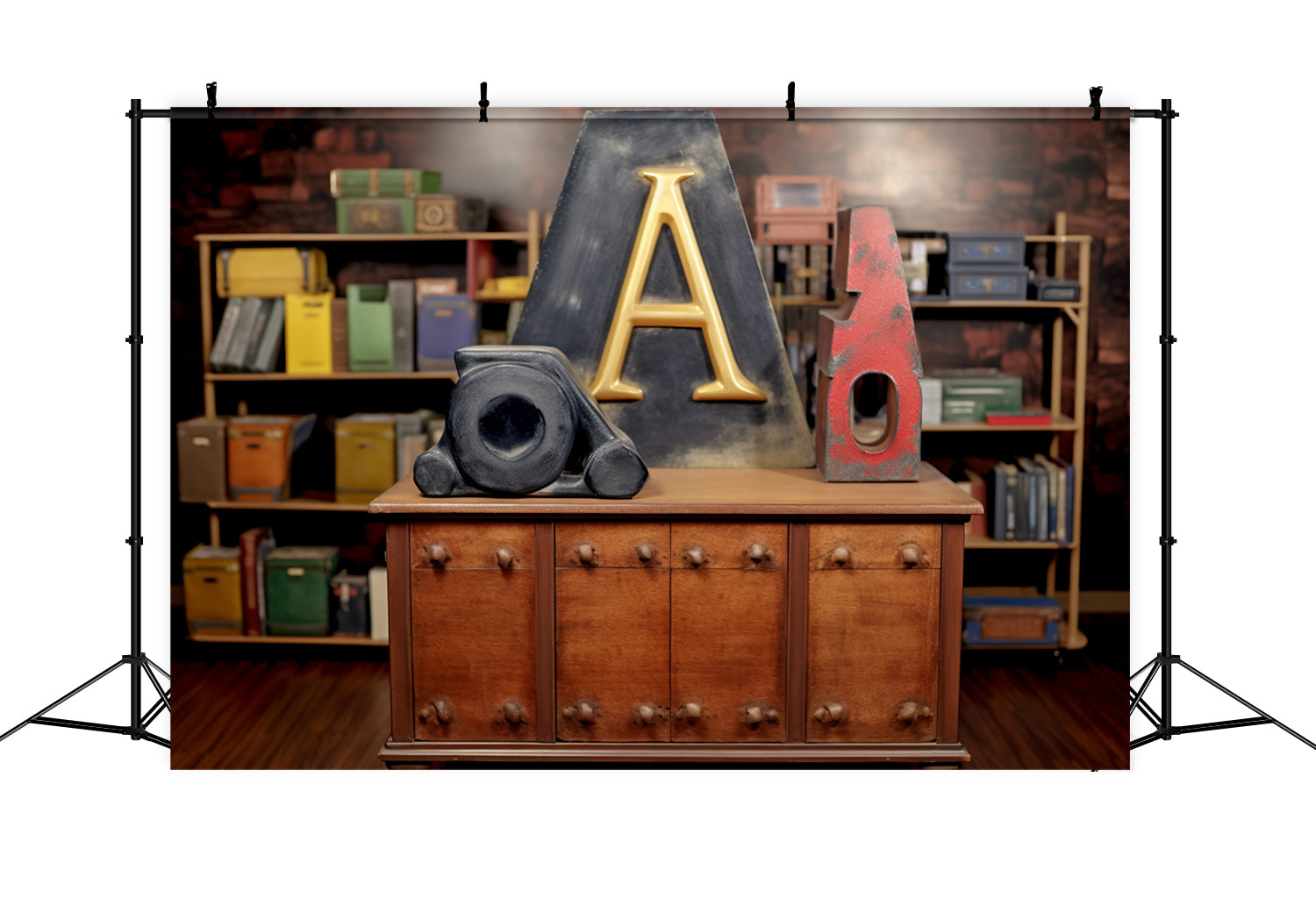 Toile de Fond de Valise avec Blocs Alphabet pour la Rentrée RR7-218