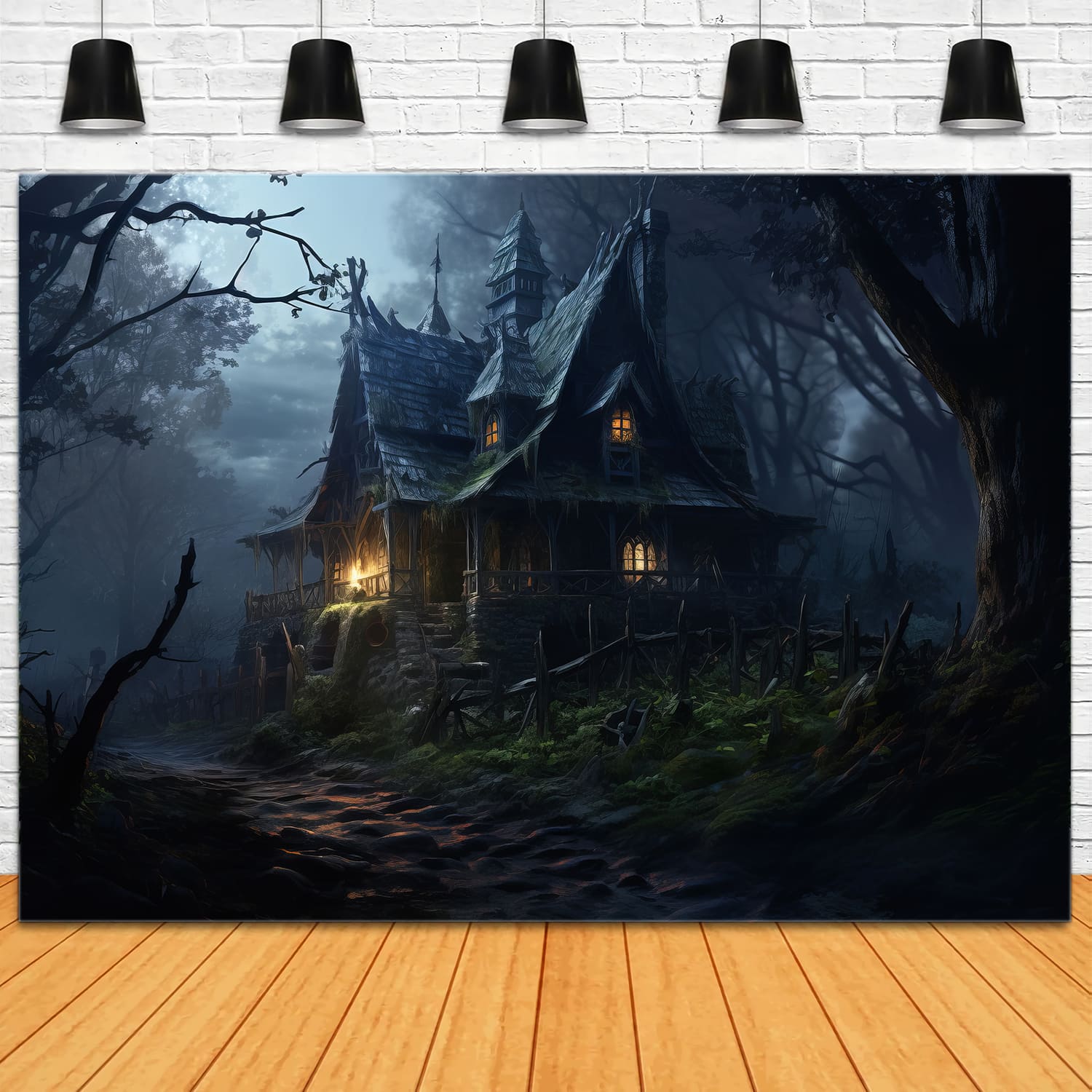 Toile de Fond de Photographie de Maison de Sorcière Horreur d'Halloween RR7-50