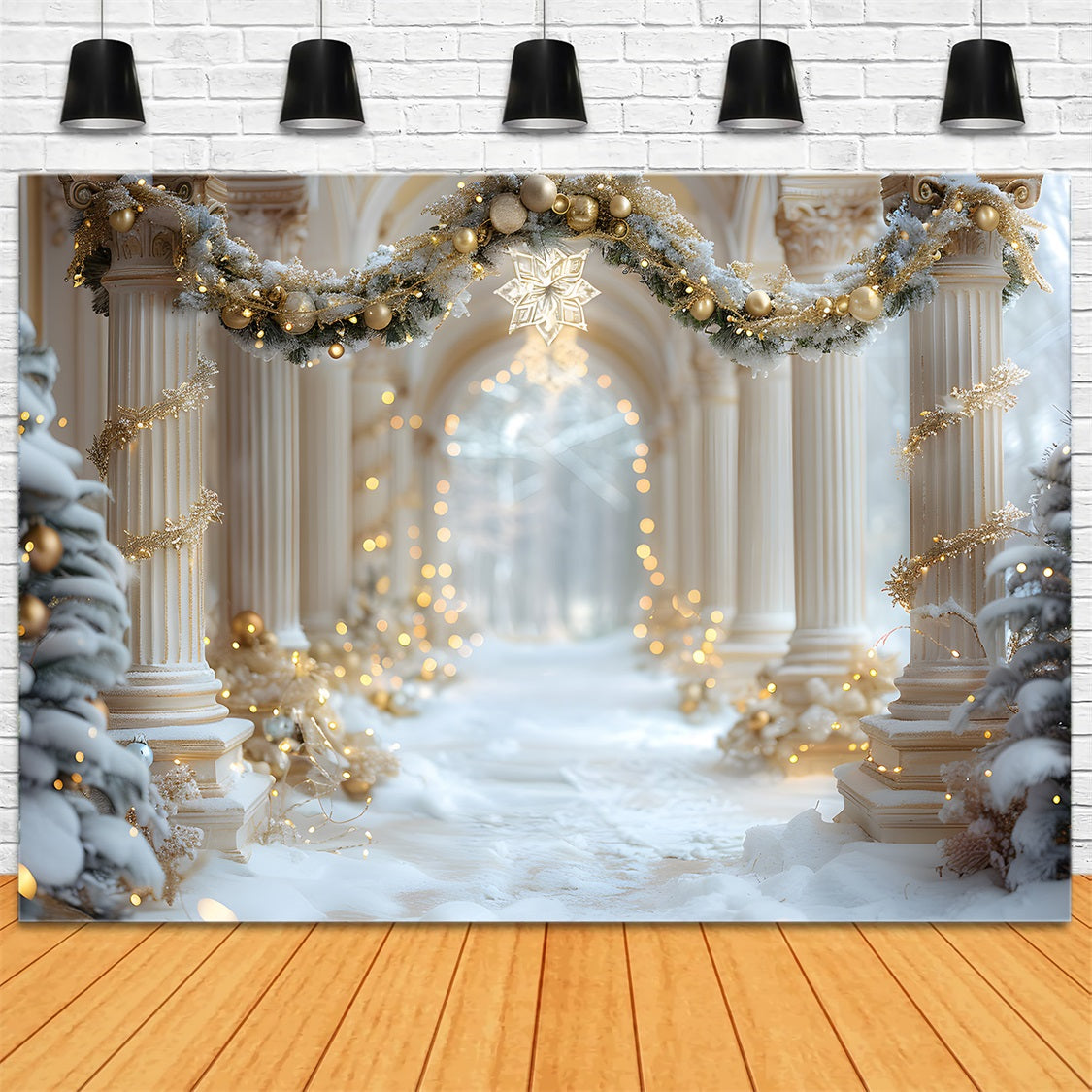 Toile de fond de Noël Promenade au Palais Hivernal RR7-612