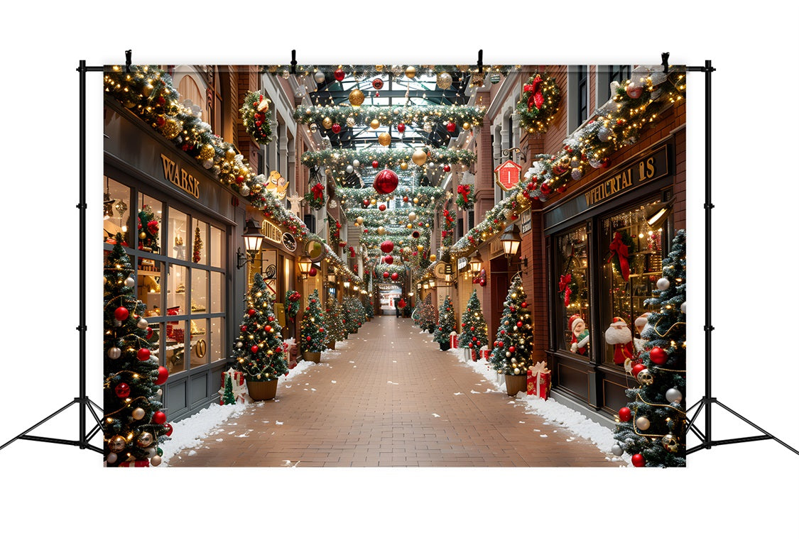 Toile de fond de Noël Galerie Marchande Festive RR7-635
