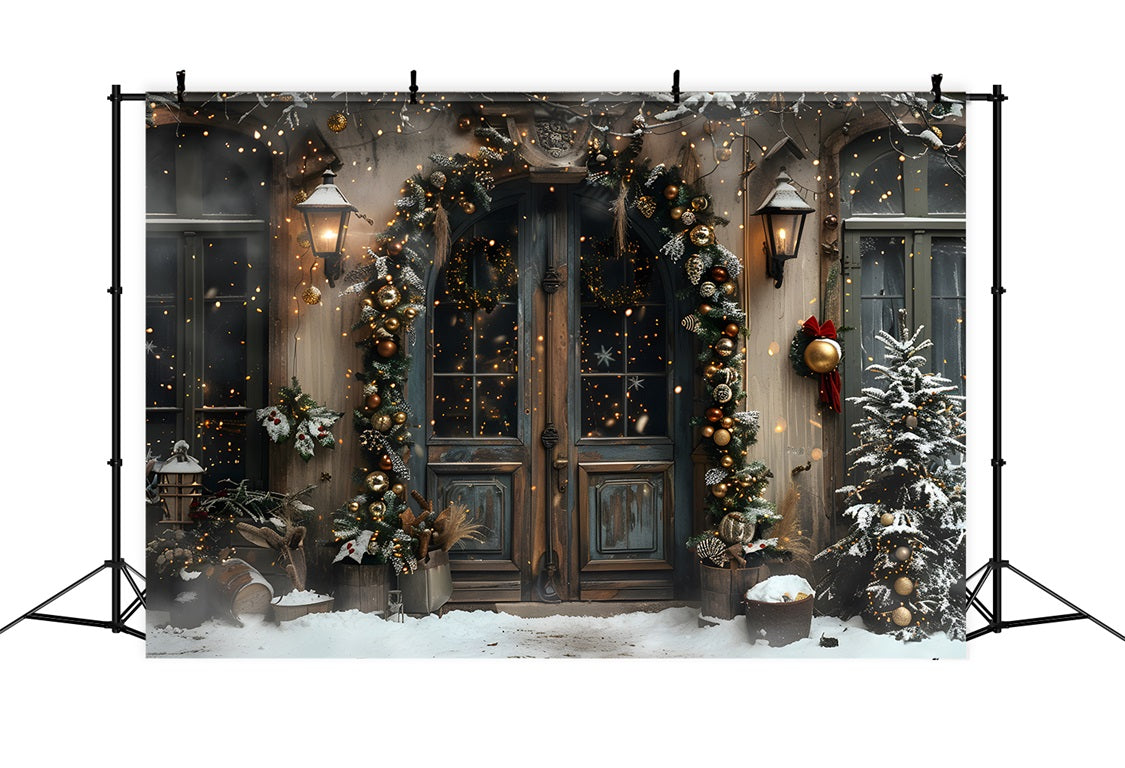 Toile de fond de Noël Entrée Élégante en Arche RR7-669