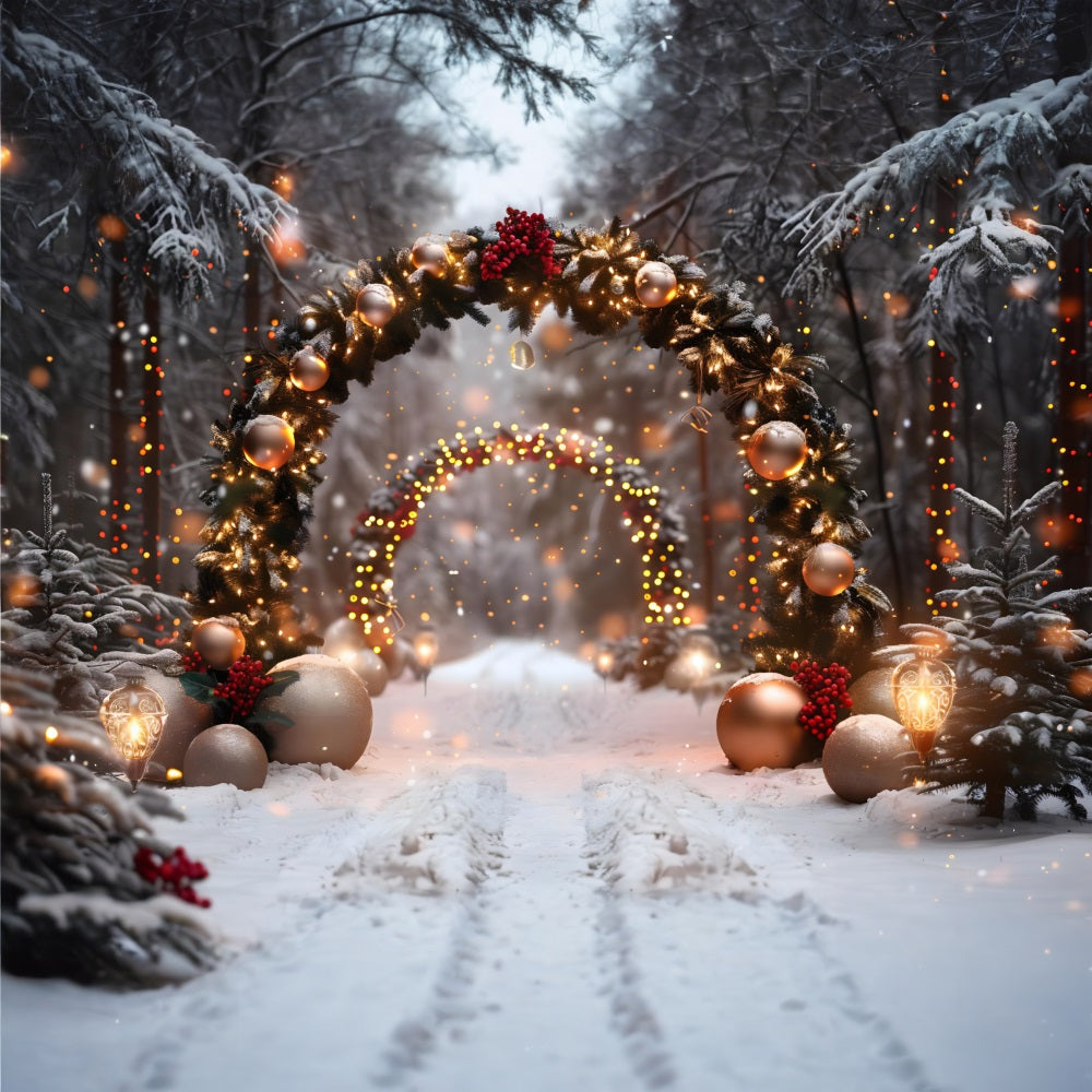 Toile de fond de Noël Arche Scintillante en Forêt RR7-710