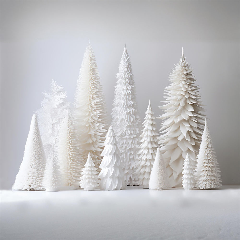 Toile de fond de Photographie avec Arbre de Noël Blanc RR7-734