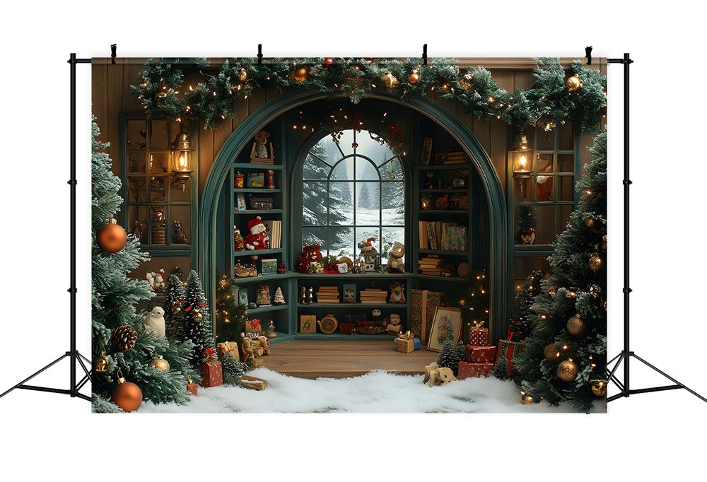 Toile de fond Chambre de Jouets Vue Neige de Noël RR8-108