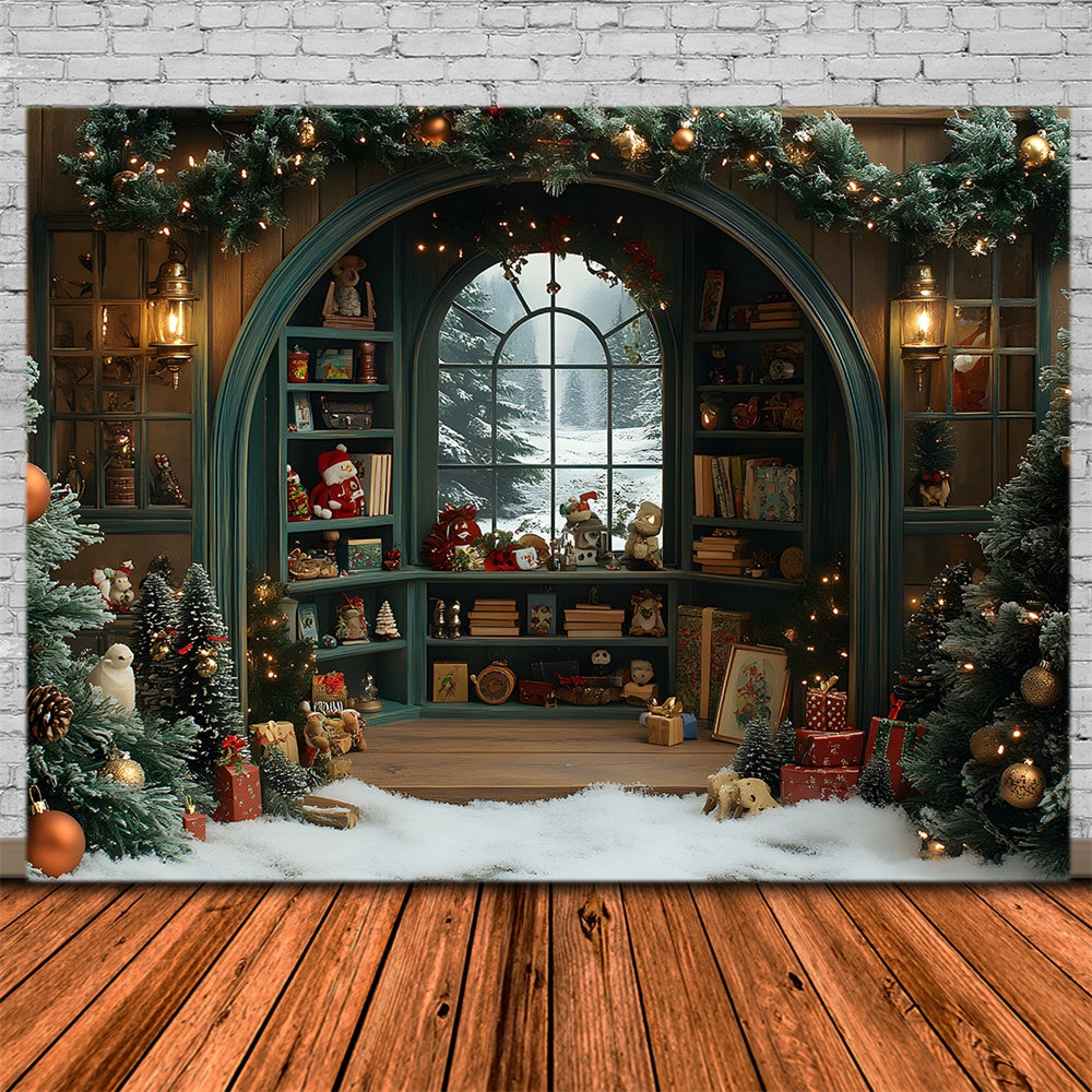 Toile de fond Chambre de Jouets Vue Neige de Noël RR8-108