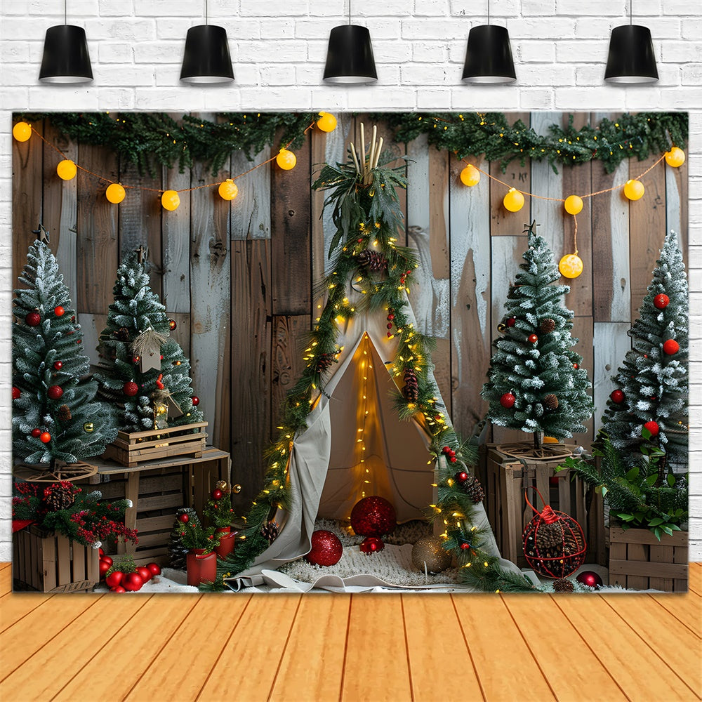 Toile de fond Petite Tente Lumières de Noël RR8-12