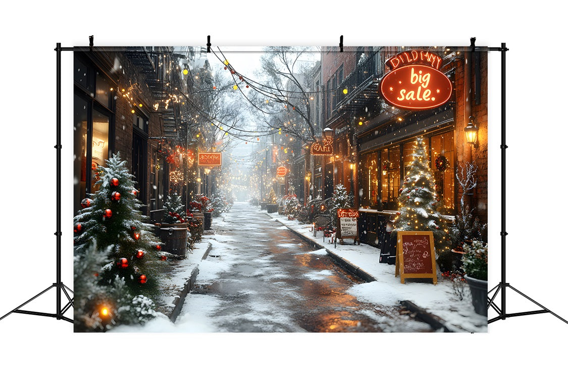 Toile de Fond de Vente d'Hiver Festive dans la Rue de Noël RR8-256