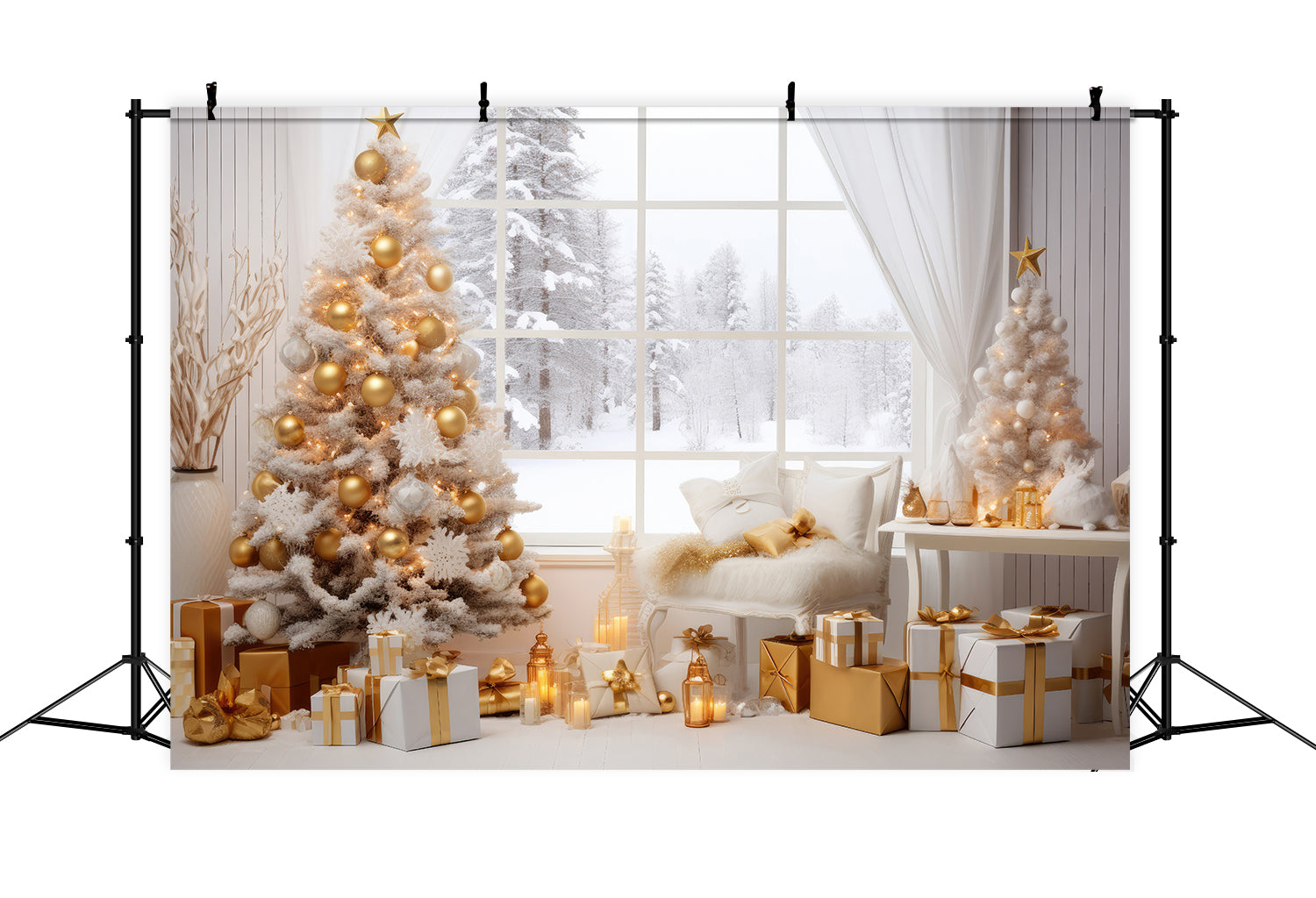 Toile de Fond de Pays des Merveilles en Sucre d'Orge de Noël RR8-268