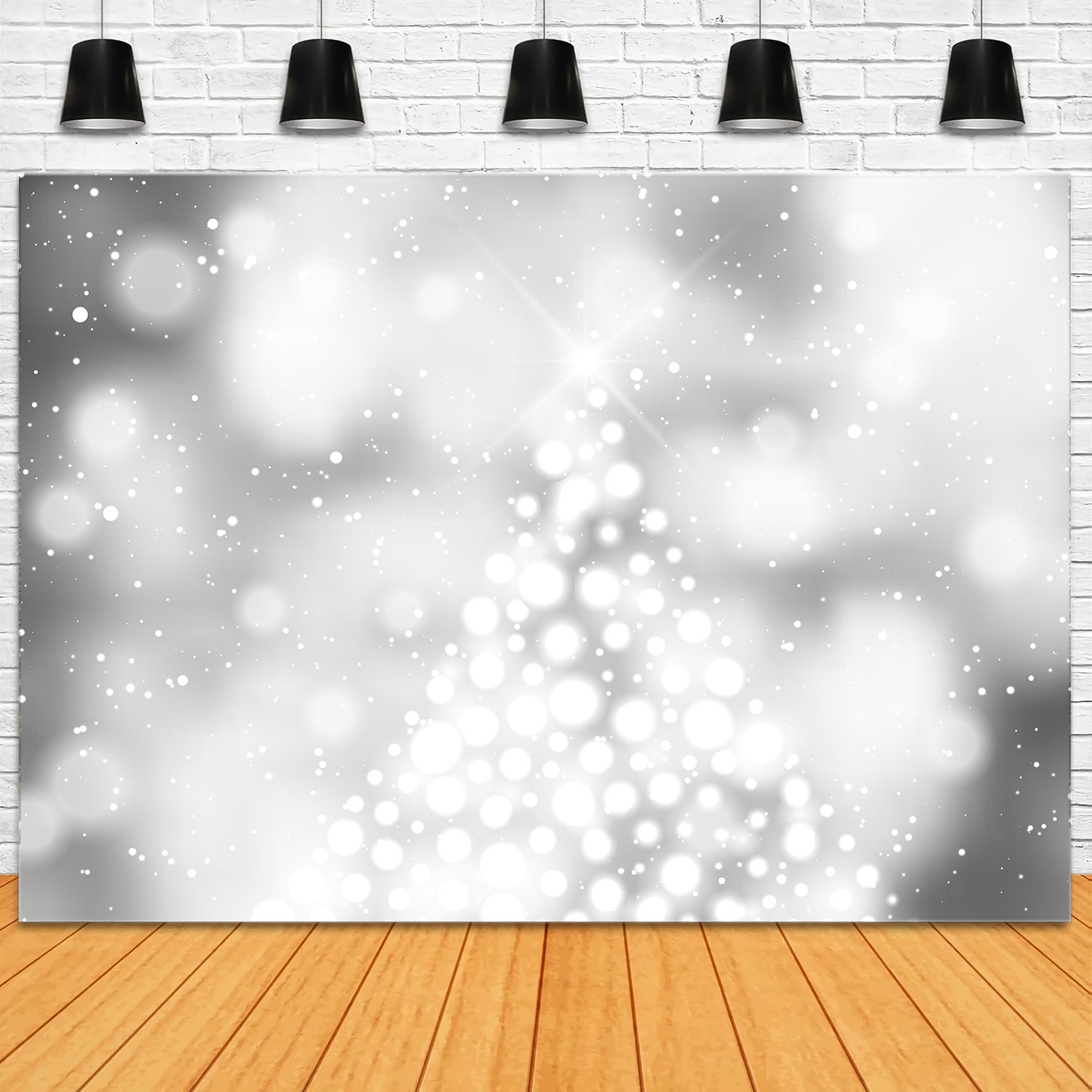 Toile de fond flocon de neige gris de Noël RR8-273