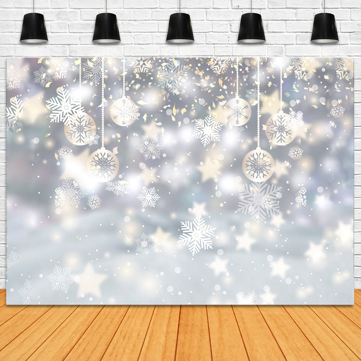 Toile de fond flocon de neige étoilé de Noël RR8-275