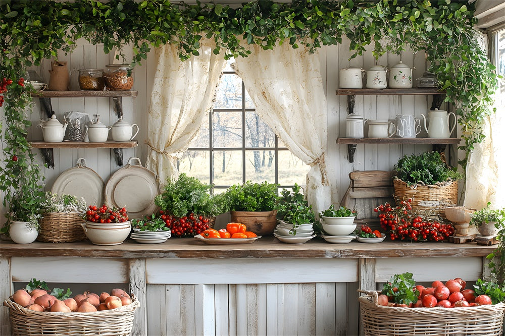 Toile de Fond Cuisine de Récolte d'Automne pour Photographie RR8-323