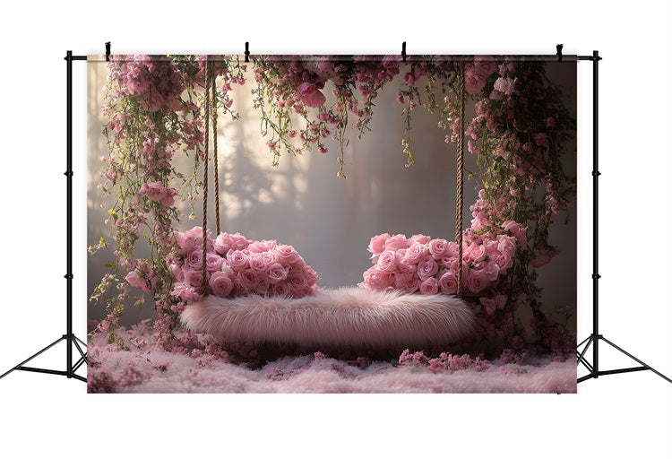 Toile de Fond Balançoire avec Roses Bohème RR8-430