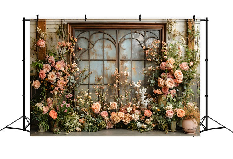 Toile de Fond Arche Pampas et Fleurs de Luxe Bohème RR8-440