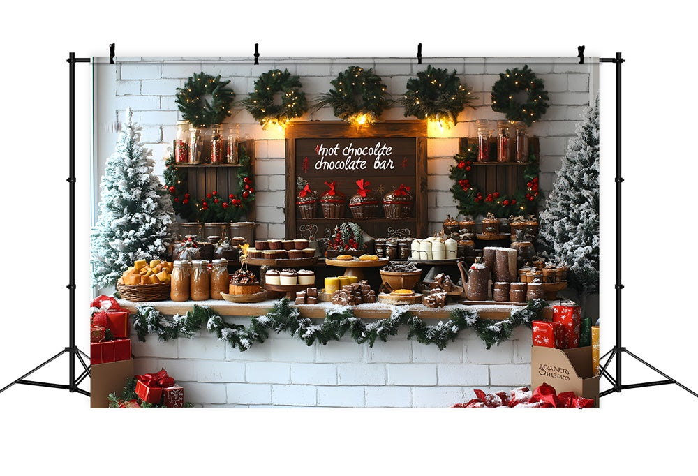 Toile de fond Chocolat Chaud de Noël RR8-45