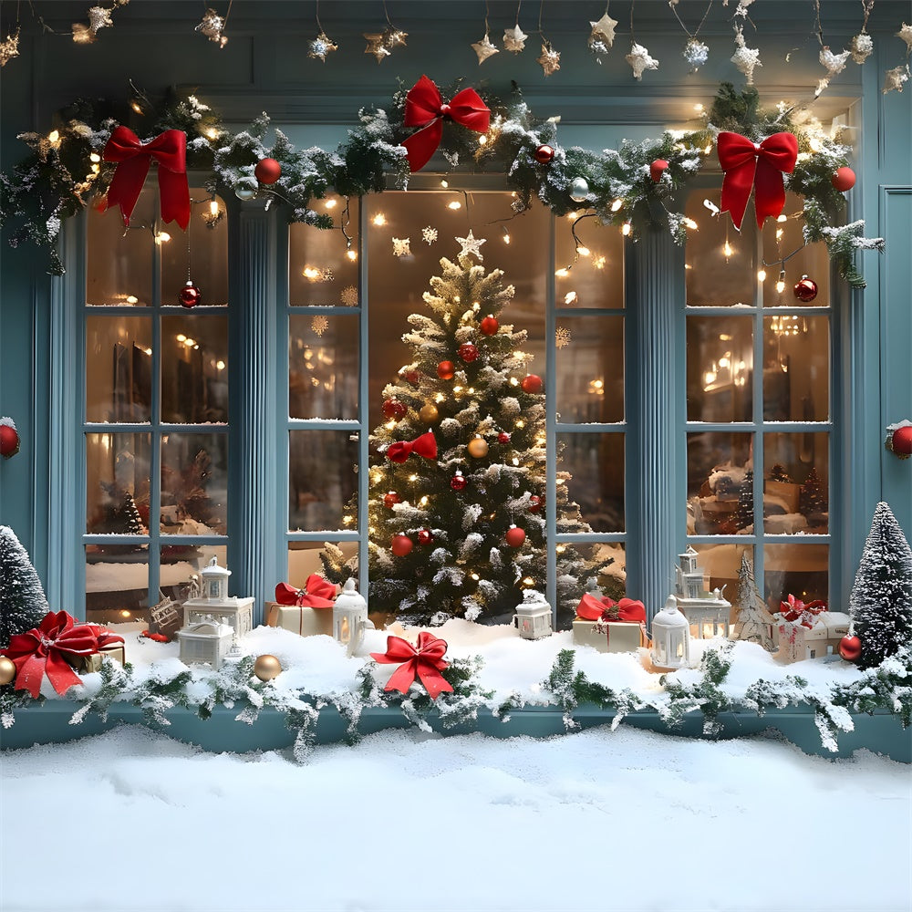 Toile de fond Vitrine de Magasin Illuminée de Noël RR8-59