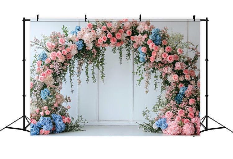 Fond Photo Printemps Arche Florale Hydrangea Belle TWW2-16