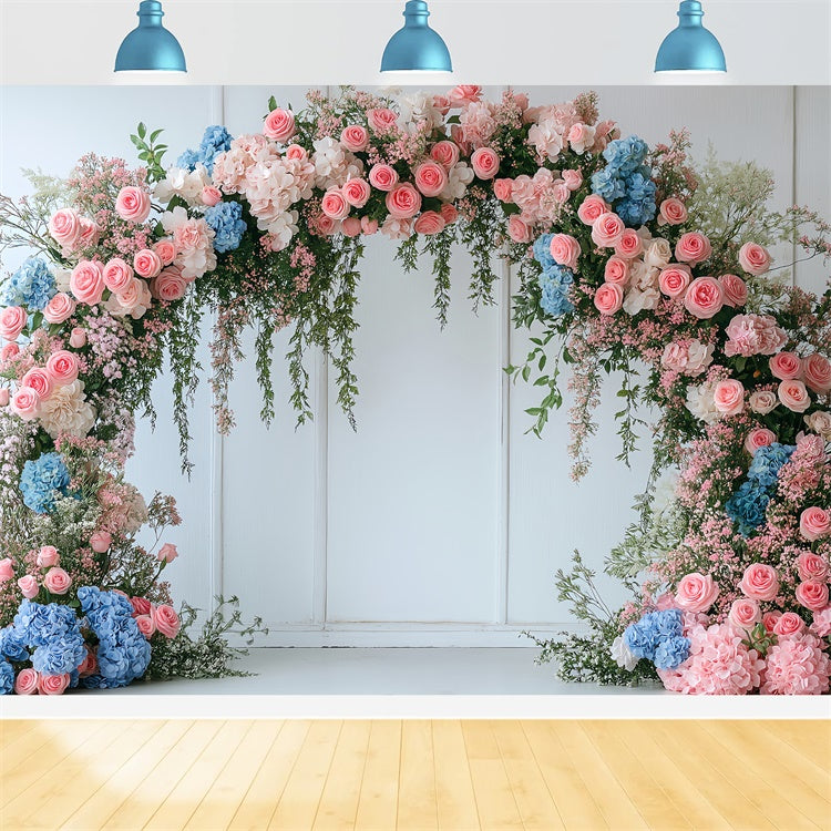 Fond Photo Printemps Arche Florale Hydrangea Belle TWW2-16