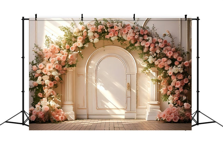 Toile de fond Printemps Arche de Rose Élégante Rayon de Soleil TWW2-17
