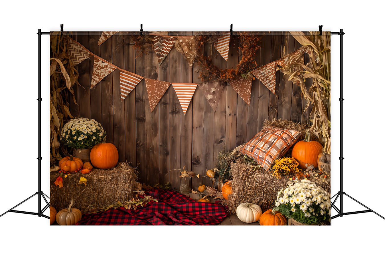 Fond mural d'Halloween Coin rustique récolte d'automne Idées de fonds d'Halloween TWW510-35