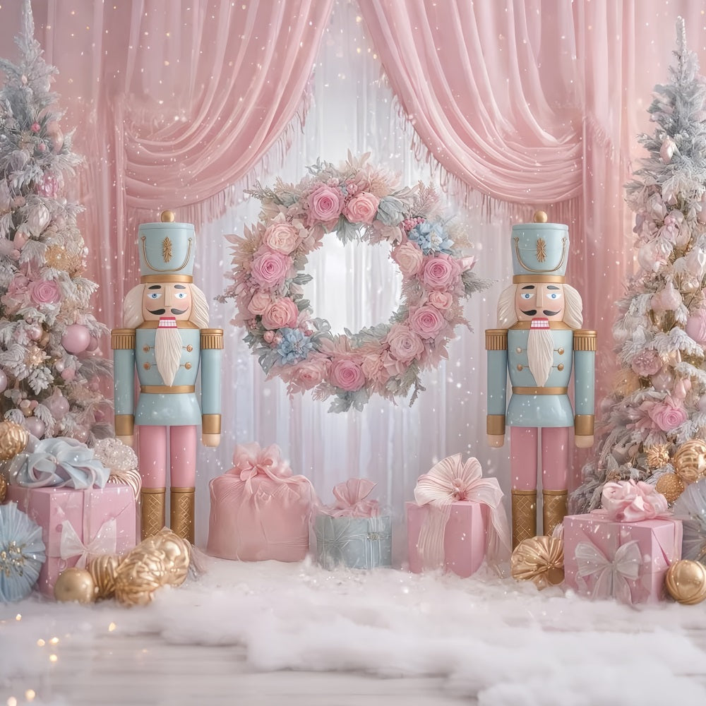 Toiles de fond Casse-Noisette Casse-Noisette rose cadeau Pays des merveilles Toiles de fond de Noël TWW510-65