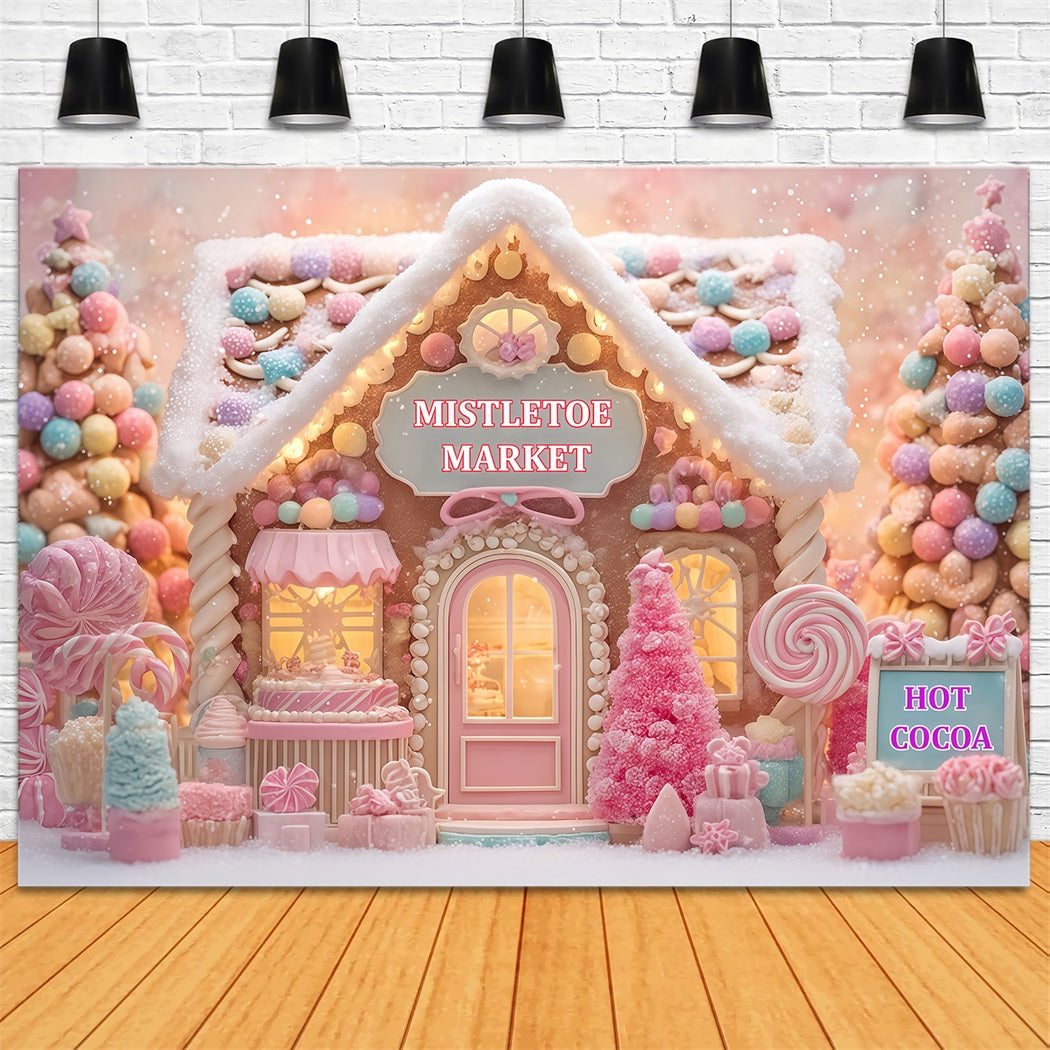 Fond de scène Maison en pain d'épices Confiserie Fond de scène photo de Noël TWW510-74