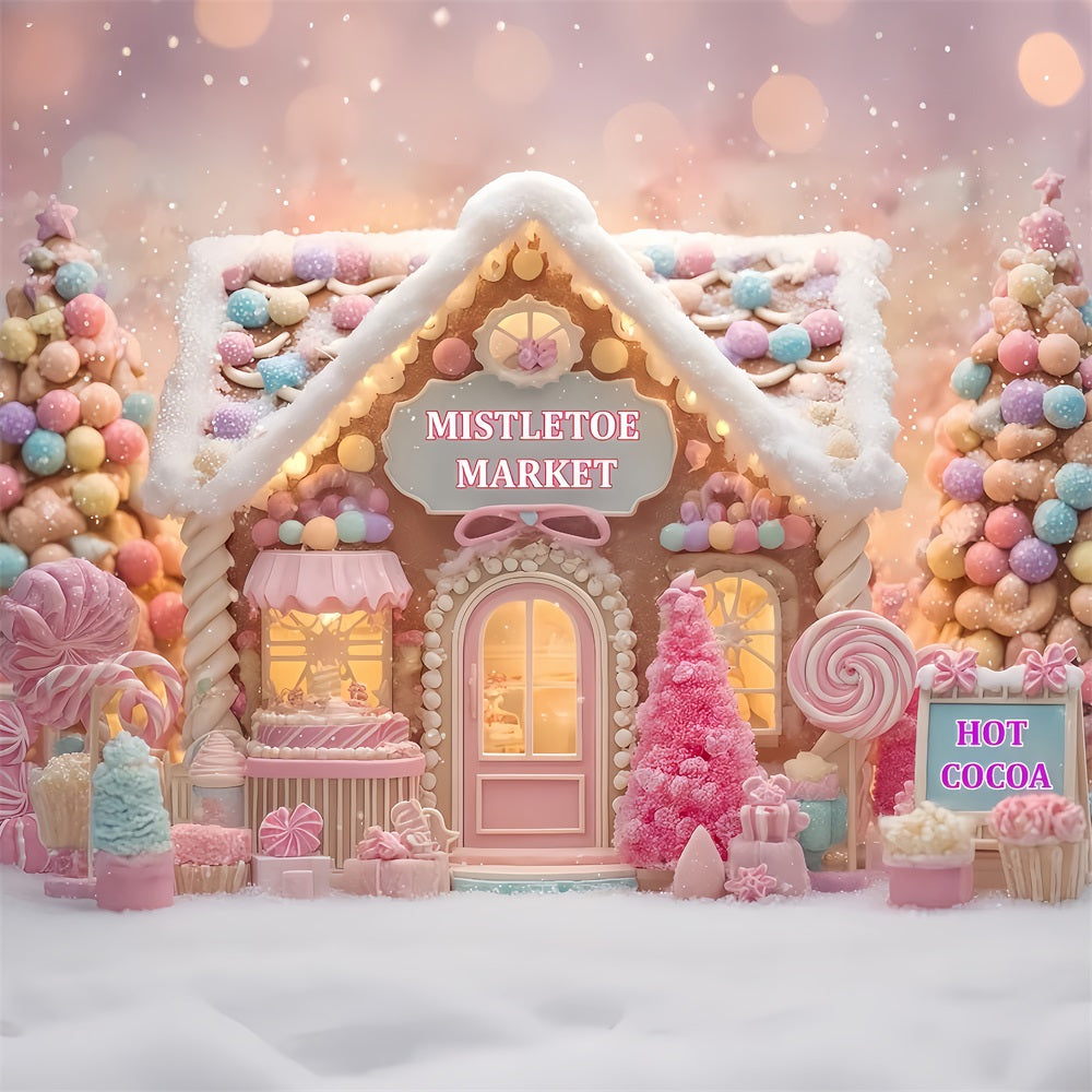 Fond de scène Maison en pain d'épices Confiserie Fond de scène photo de Noël TWW510-74