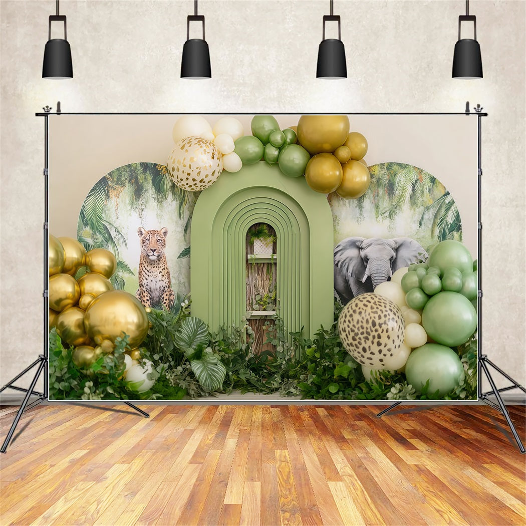Fonds pour photographie de gâteaux Safari Jungle Balloon Adventure Cake Smash TWW59-228