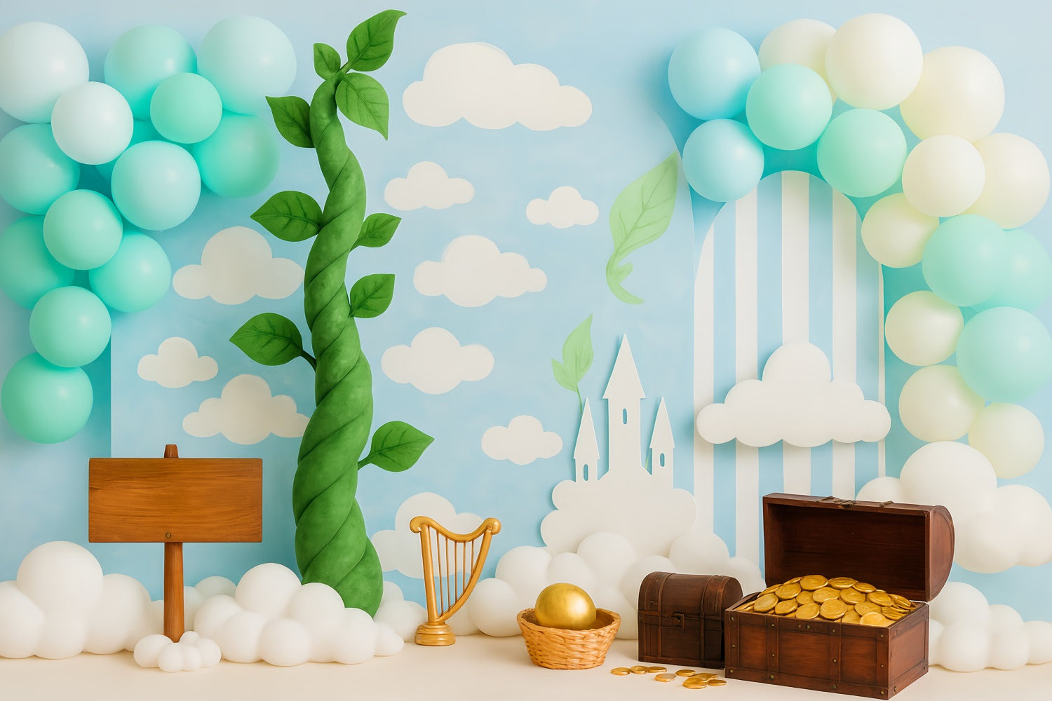 Fonds pour cake smash Haricot magique Fond pour photographie de gâteau Treasure Land TWW59-237