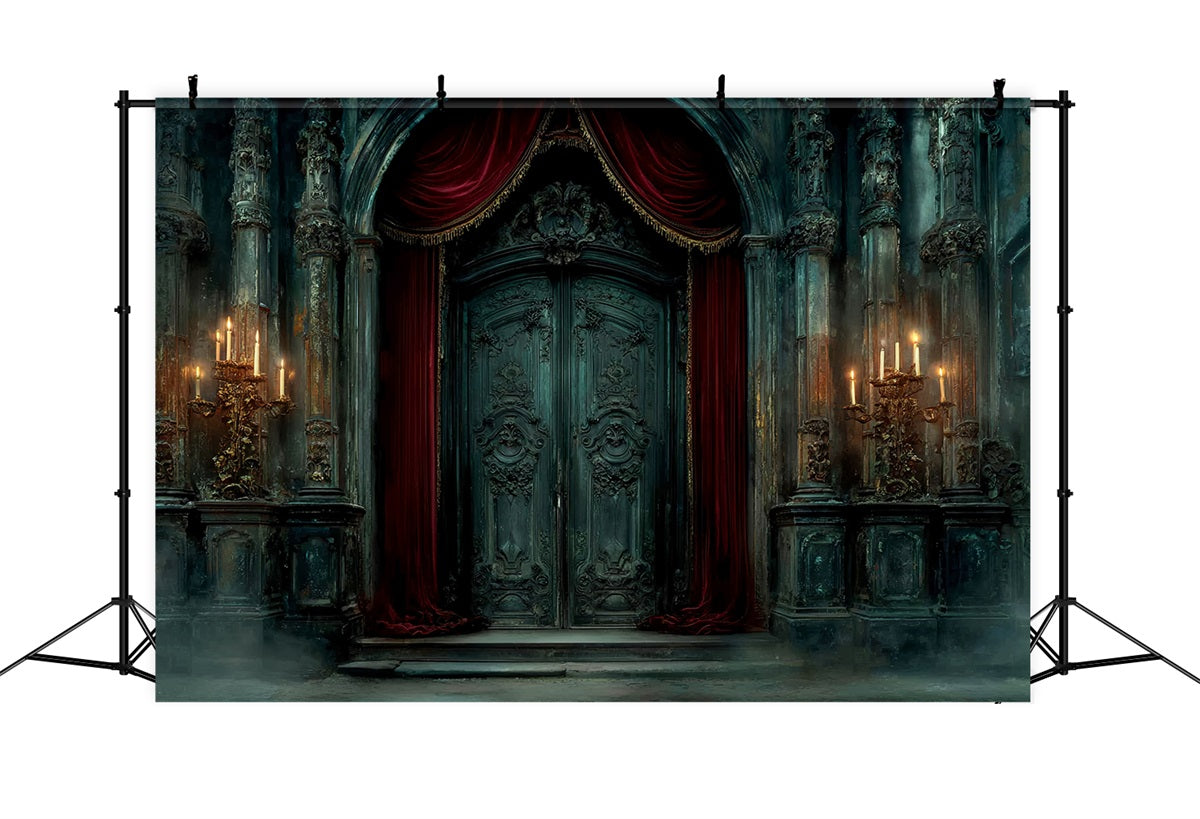 Toile de fond Mariage Gothique Porte Château Chandelles Vintage TWW59-54