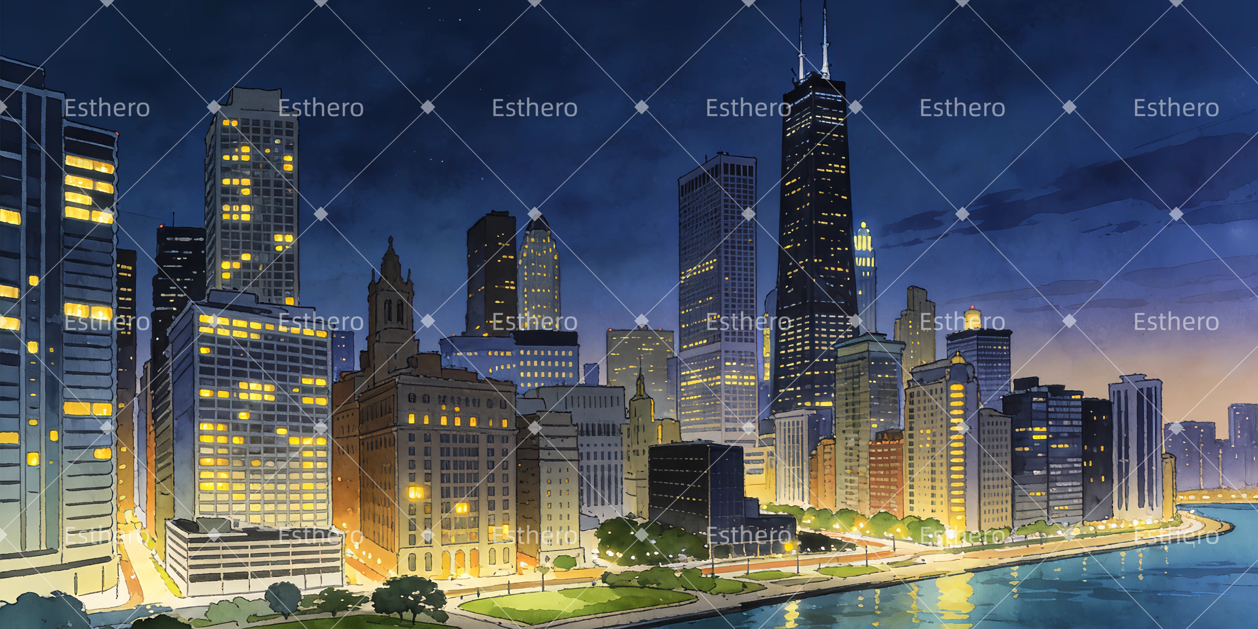 Fond de Scene Theatre Nuit Chicago GQ63-T17