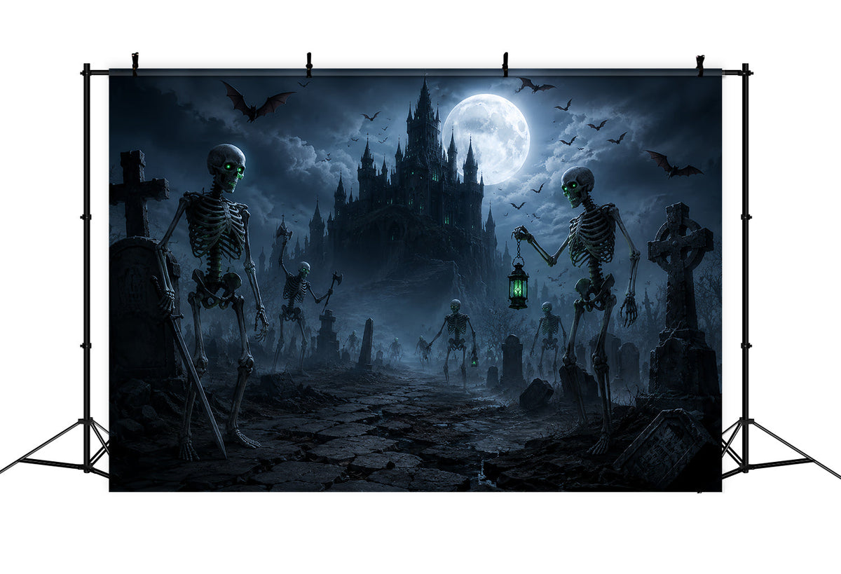 Idées De Décors D'Halloween À Faire Soi-Même Château De Squelettes Au Clair De Lune Et Cimetière ZTT67-1