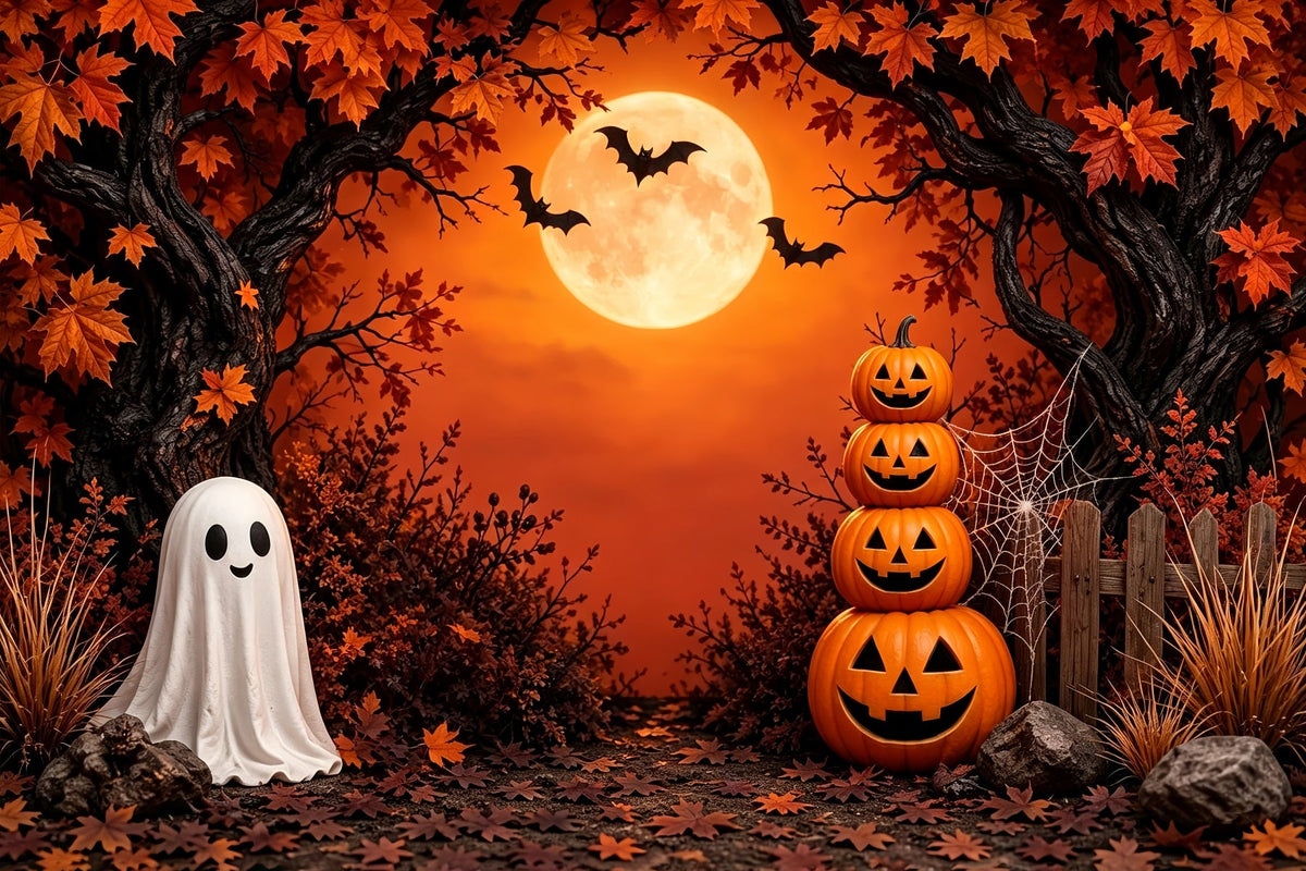 Décor De Photomaton D'Halloween À Faire Soi-Même Forêt De Citrouilles Et De Fantômes D'Automne ZTT67-11