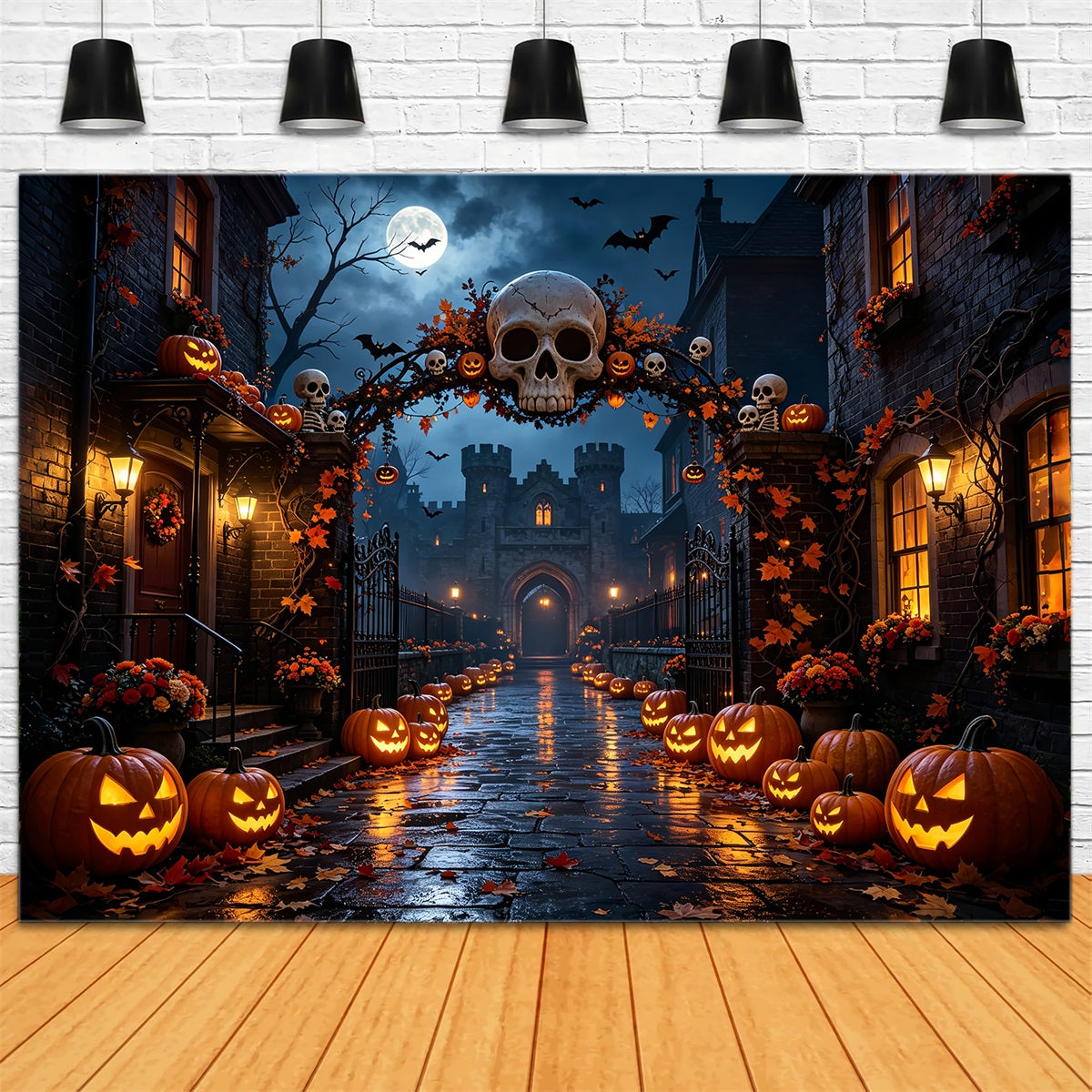 Décor De Fête D'Halloween Arche De Crânes Rue De Citrouilles Décor De Photomaton D'Halloween ZTT67-27