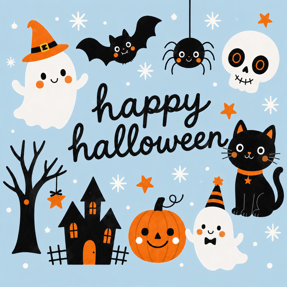 Fond Photo D'Halloween Mignon Avec Chat Fantôme Et Citrouille ZTT67-33