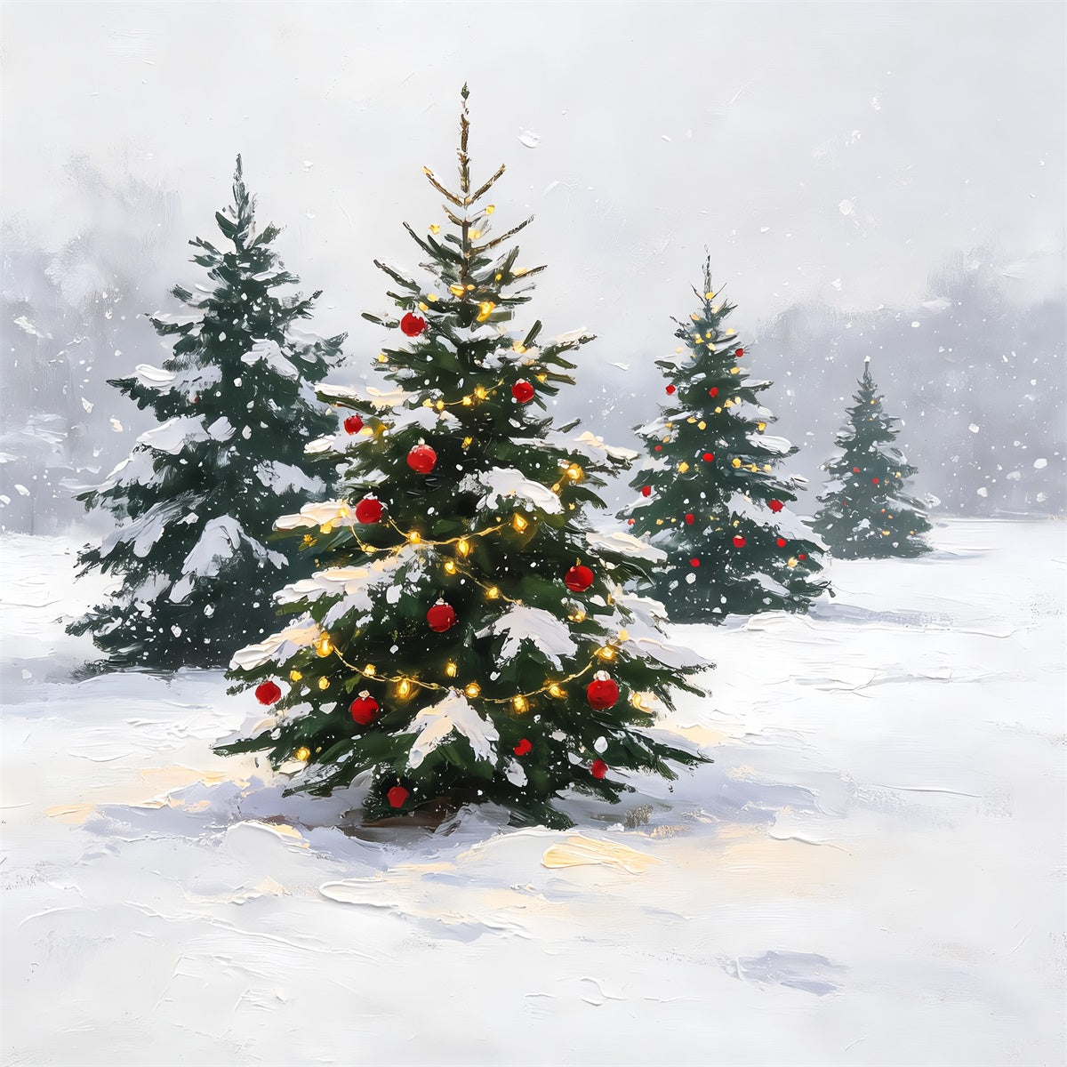 Décor De Noël D'Hiver Pin Peint Enneigé Décor De Noël ZTT69-12