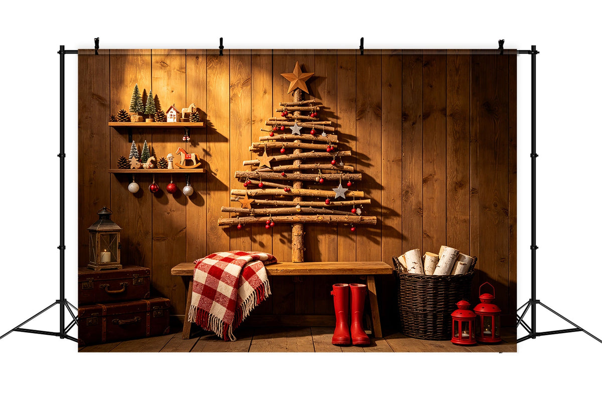 Décors De Noël Rustiques Décoration De Sapin De Noël En Bois De Style Champêtre Décors De Noël D'Intérieur ZTT69-42